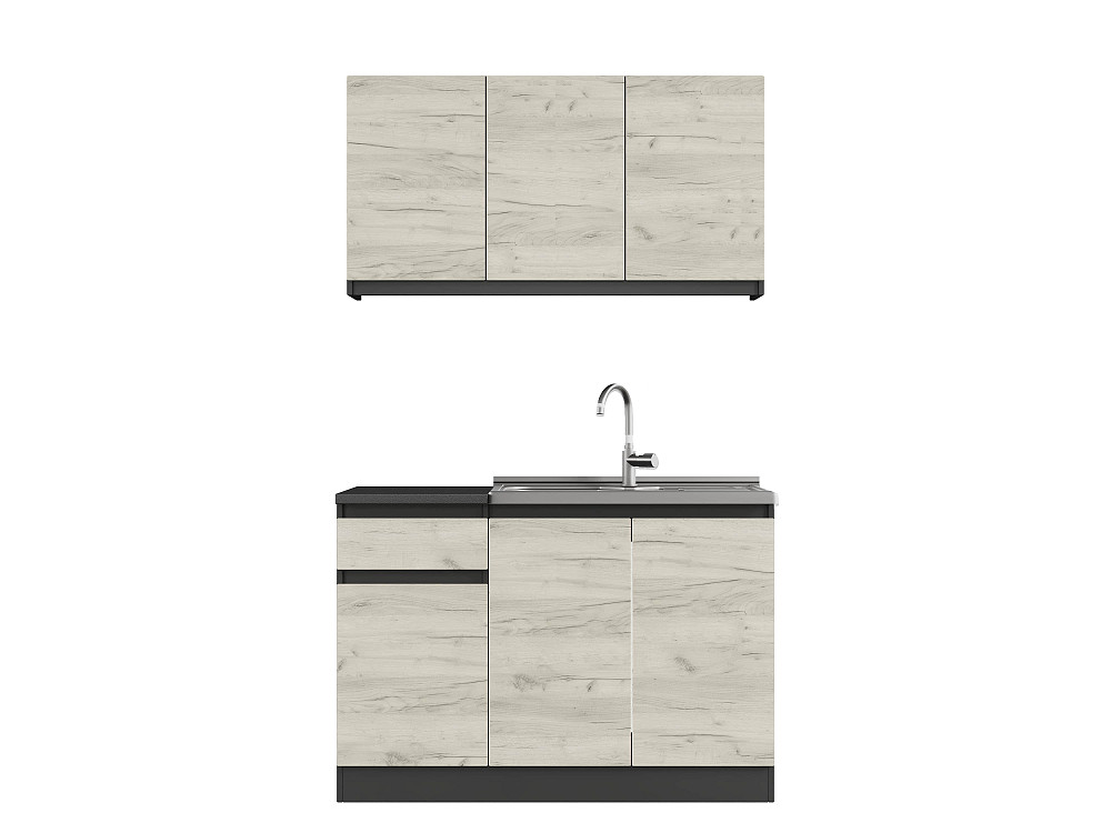 Кухня модульна Эверест Оптима набор №5 Дуб крафт белый 1,2 м (без столешницы) (DTM-5712) Львов - изображение 2