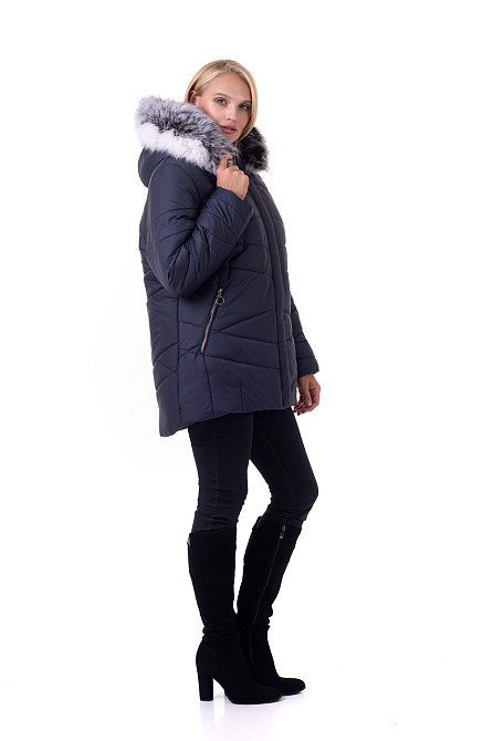 Короткий пуховик із хутром Київ - фото 4