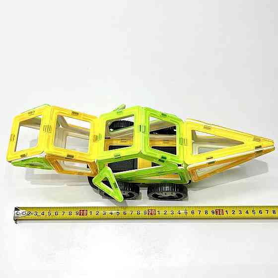 Конструктор магнитный Limo Toy Транспорт 56 деталей Зелено-жовтий (KB 1013) Чернигов