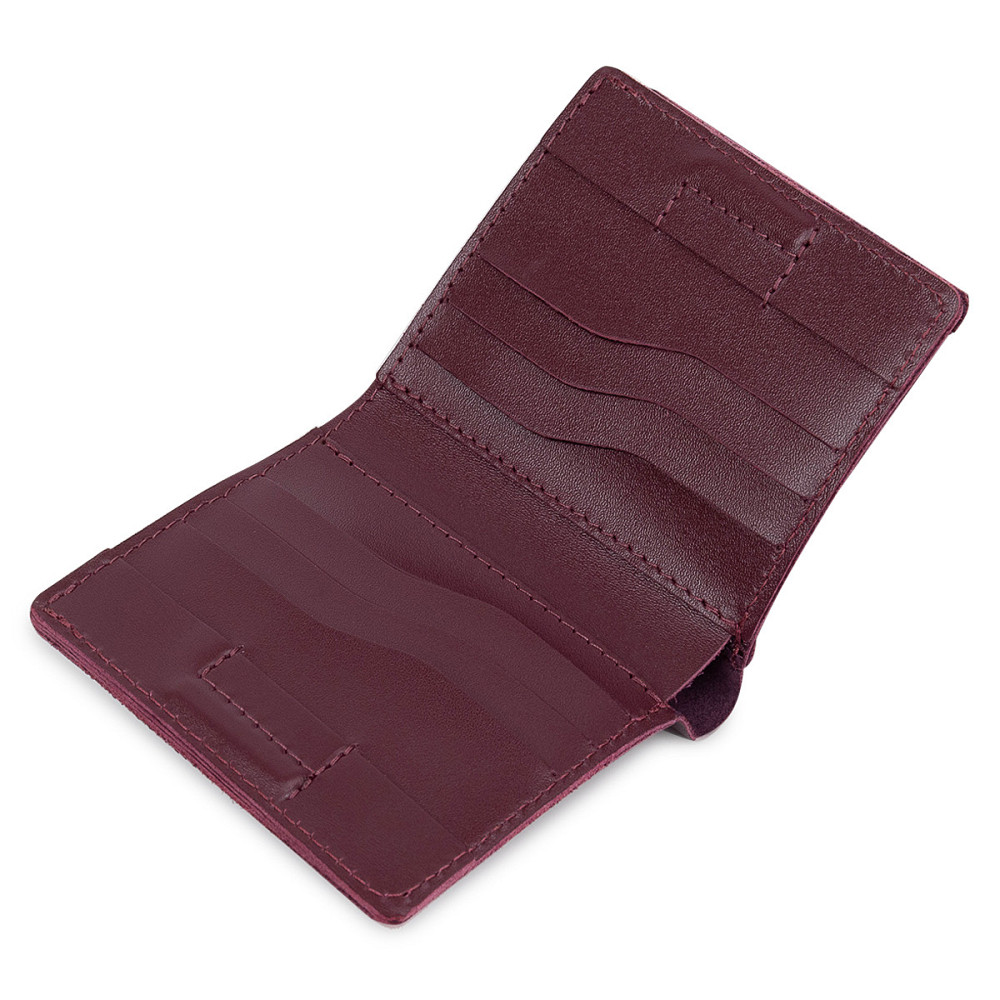 Кожаное женское портмоне GRANDE PELLE 11518 Бордовый Киев - изображение 6