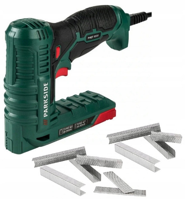 Электрический Степлер сетевой ручной со скобами и гвоздями Parkside (РНЕТ 15 С2) Нововолынск - изображение 3