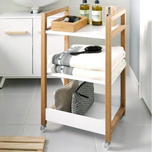 Этажерка для ванной на колёсиках 