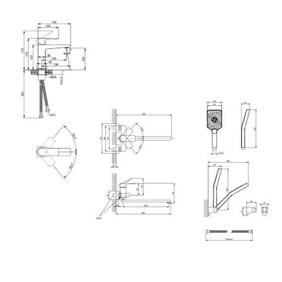 Акционный набор Lidz: Orion 001F Смеситель для раковины низкий LDORI001FCRM48091+Orion 005 Смеситель для ванны с поворотным Киев