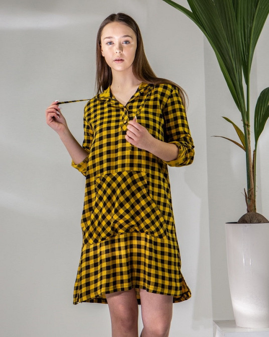 Жіноча туніка з капюшоном в клітку Nicoletta 92140 Київ - фото 8