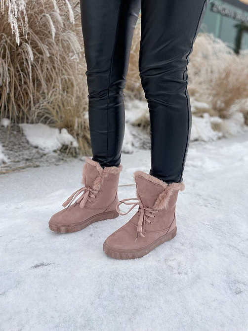 Violeta Женские черевики Violeta пудра эко-замша высота 16.5см подошва 2.5см размер 36-39 (1136 Коломыя - изображение 2