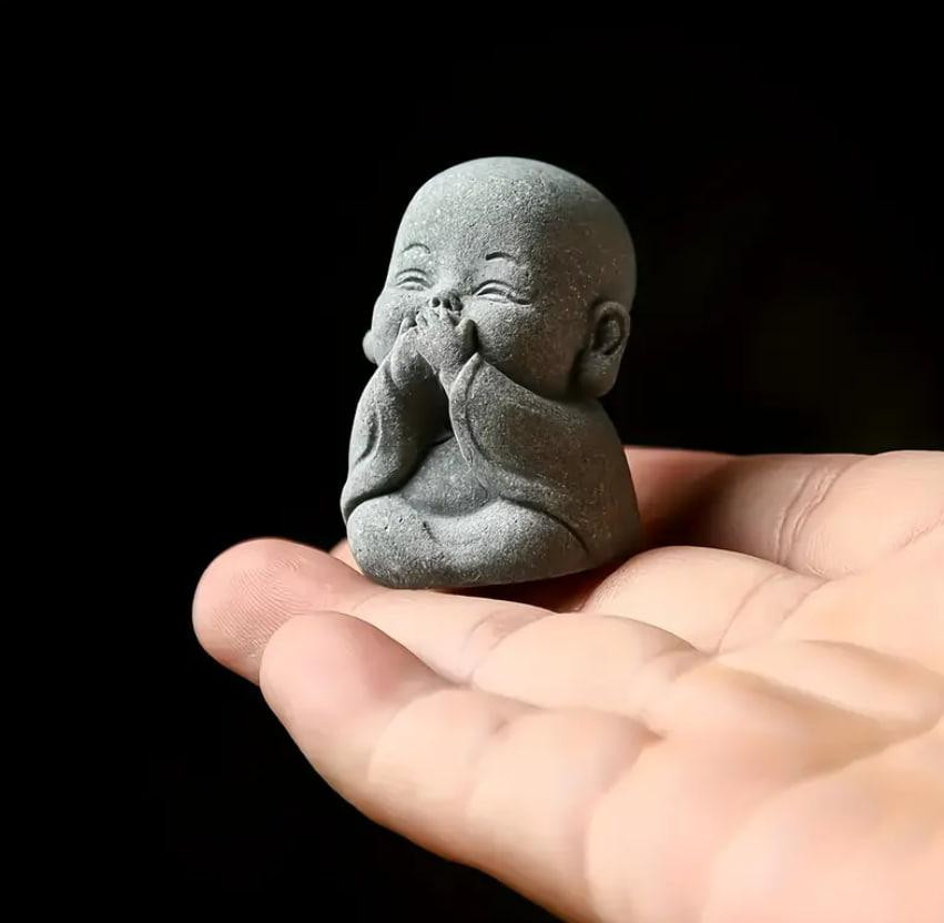 Набор фигурок Будды из камня (4 шт.), милые статуэтки для офиса, дома, декора, аквариума. Киев - изображение 2