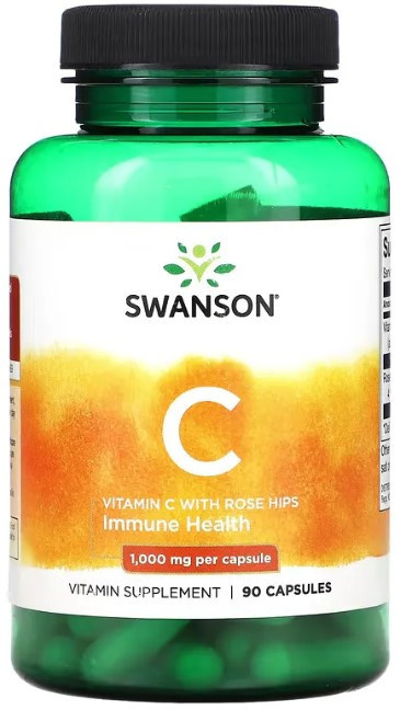 Витамин С Swanson Vitamin C with Rose Hips 1000 mg 90 caps Киев - изображение 1