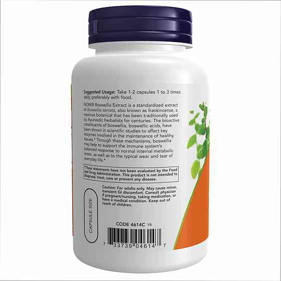 Босвеллия Now Foods Boswellia Extract 250 mg 120 Veg Capsules Киев