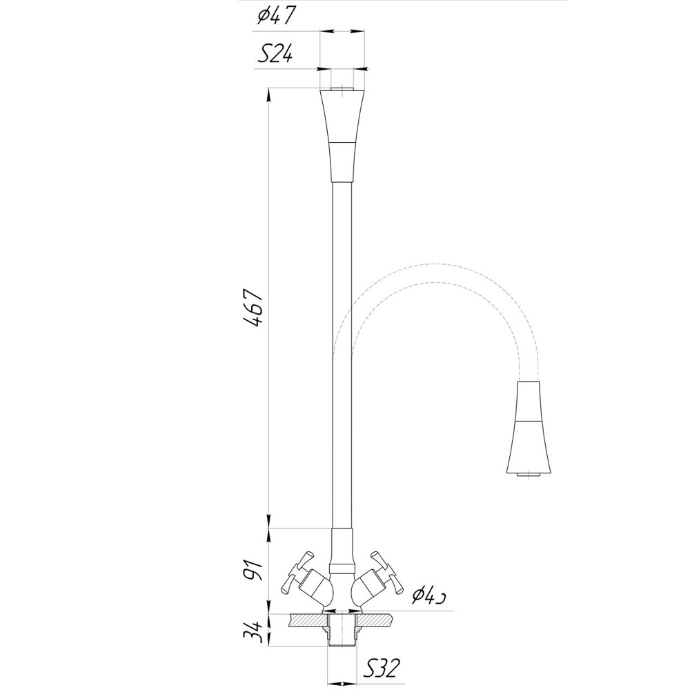 Змішувач для кухні DOMINO DK-H1-2N-103SK-G05 (000025224) Київ - фото 6