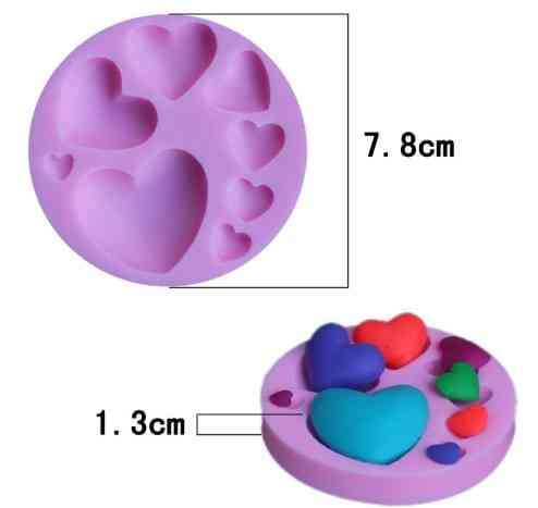 Молд силиконовый Сердца 78 мм розовый Киев