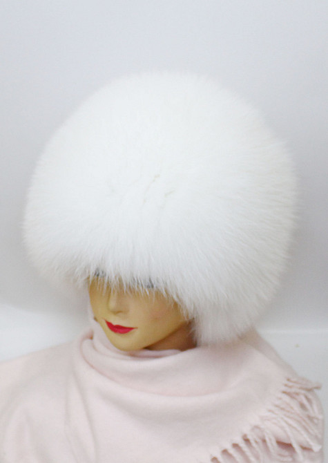 Шапка песцовая женская Шарлотта Белый Харьков - изображение 7