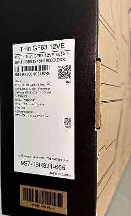 Ігровий ноутбук MSI GF63 i5-12450H/16GB/512 RTX4050 144Hz Київ