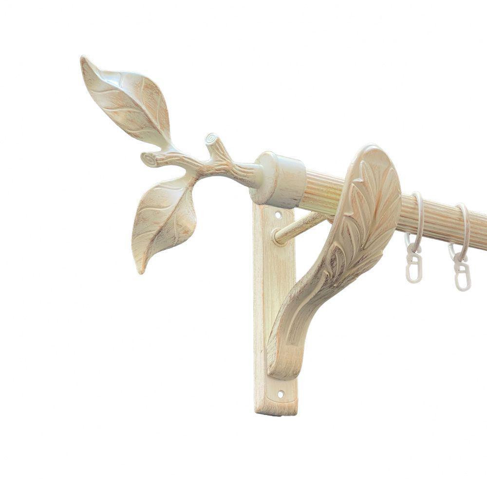 Карниз Orvit Листок Троянди металевий однорядний ретро рифлена труба кільце металеве Біле Золото 25 мм 160 см (00-00010611) Львів - фото 1