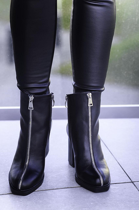 Жіночі черевики ARLEN чорні натуральна шкіра каблук 9см розміри 36р. 37р. (2990) Коломия - фото 2