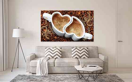 Картина полотно у вітальню / спальню  Чашечка кави   MLP_159  ( 60х30см ) 40x80 см Київ