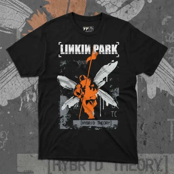 Футболка для подростка мальчика с принтом Linkin Park Hybrid Theory Orange Размер 160 Anime11058 Днепр
