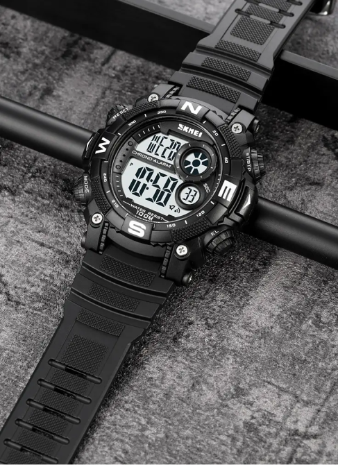 Чоловічий наручний кварцовий годинник Skmei 1887 (Чорний з білим циферблатом) Вінниця - фото 7