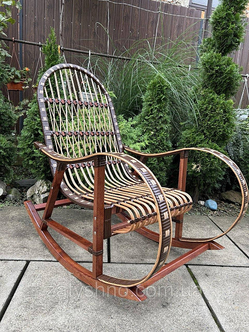 Крісло гойдалка плетена коричнева Київ - фото 6