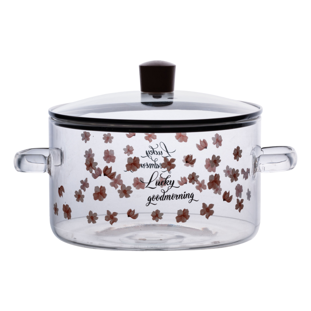 Yiwu Скляна каструля прозора 1.7 літр з кришкою жароміцна HP-34-22 Київ - фото 4