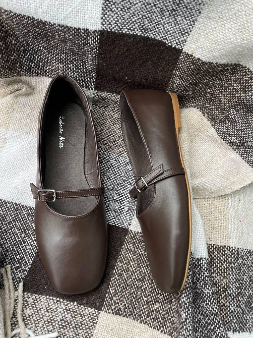 Roberto Netti Балетки женские Roberto Netti шоколадные натуральная кожа квадратный носок (3025) Коломия - фото 10