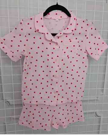 Дитяча муслінова піжама з серцями Рожевий р 110-116 Харків