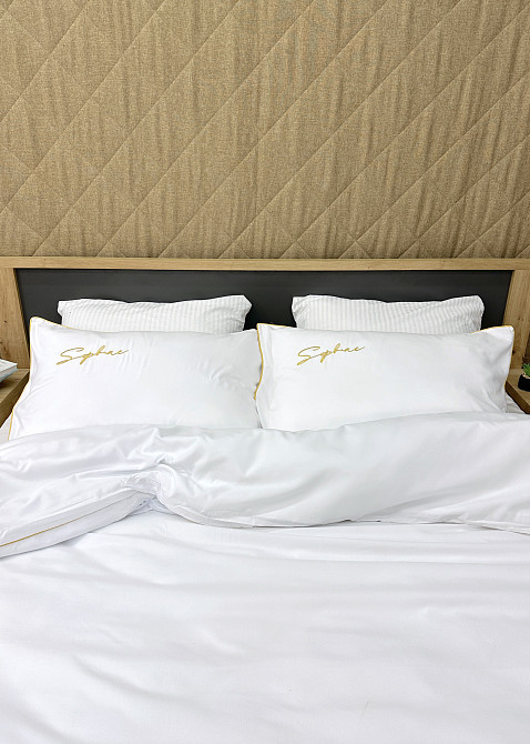 Комплект постільної білизни Сатин, Євро 200х230 Білий (88-154) Київ - фото 5