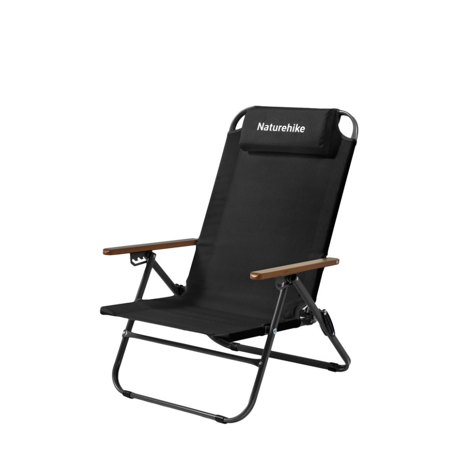Крісло складане з регульованим нахилом Naturehike CNK2550JJ012, вуглецева сталь, чорний Київ - фото 1