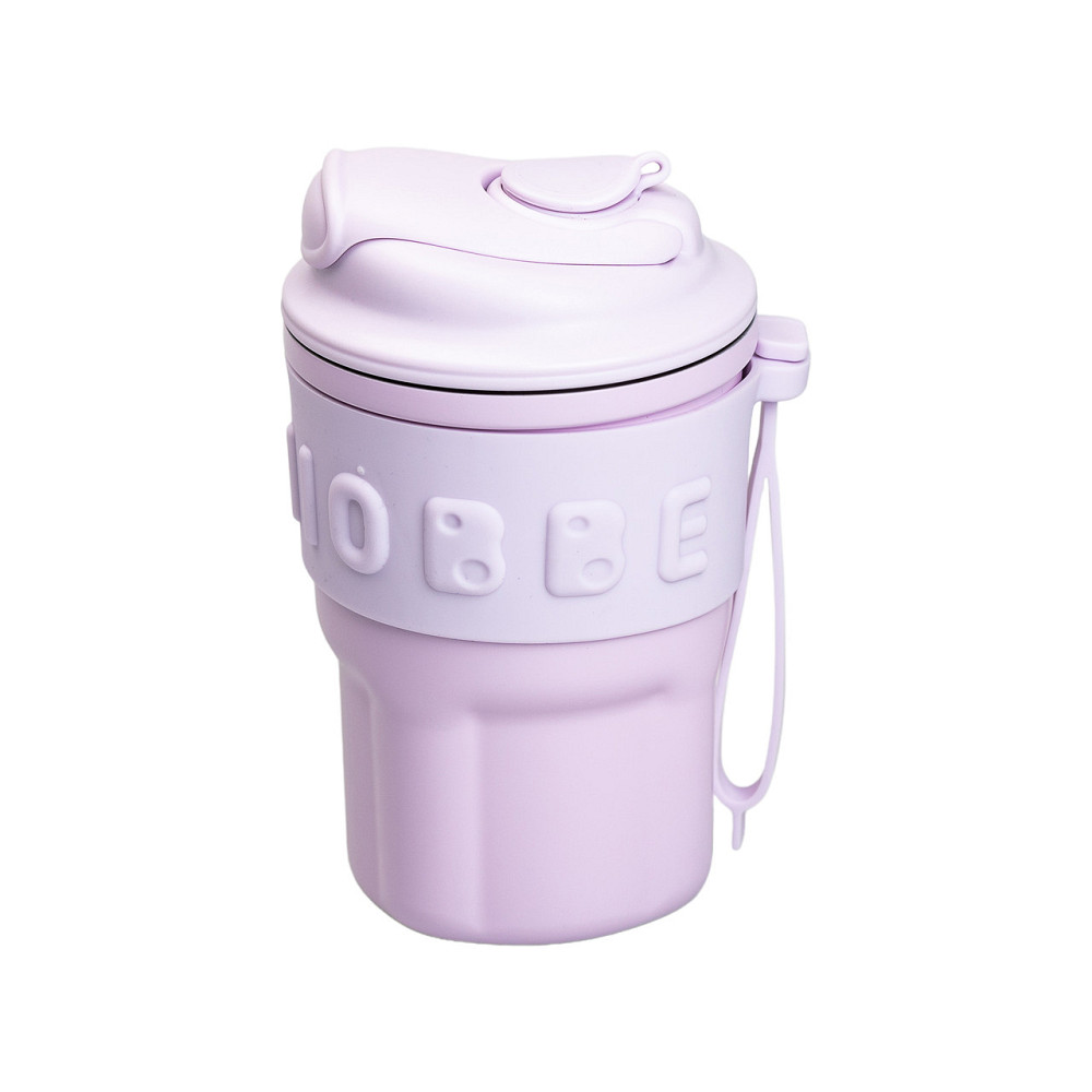 Yiwu Термочашка Chiobbe з трубочкою та ремінцем 450 мл бузкова HP-14-18V Коломия - фото 1