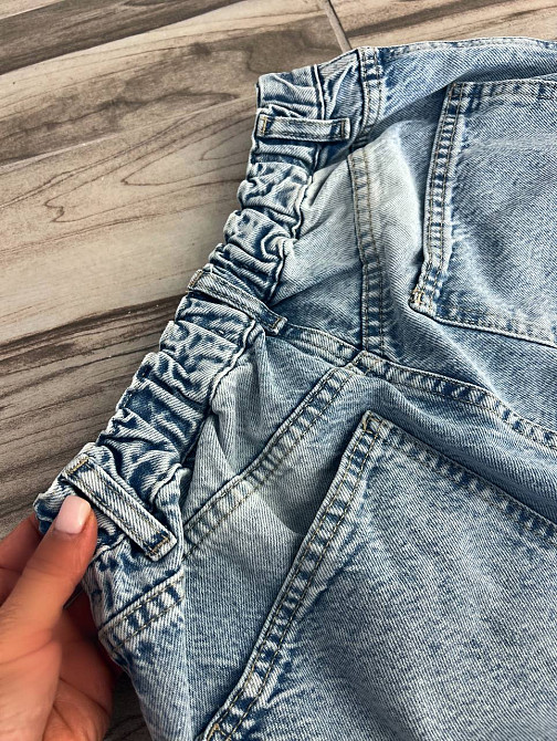 Джинси жіночі Its Basic 3805 MEGA BAGGY jeans трендові шви широкі кльош косі кишені довгі блакитні, блакитний, 42, 42, 81 см, 120 см Київ - фото 2