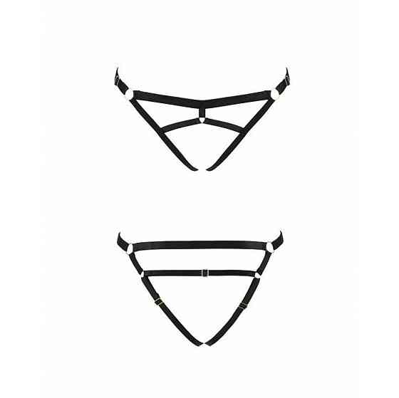 Трусики-стринги из стреп Passion Exclusive KELIS THONG L/XL, black Sex Aura Киев