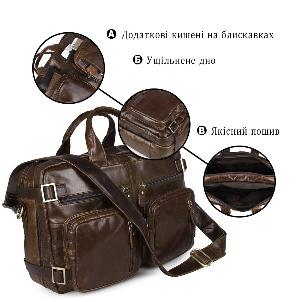 Сумка чоловіча Коричнева (Vintage) Київ - фото 8