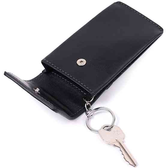 Ключниця футляр із натуральної шкіри GRANDE PELLE 22568 Чорний Київ
