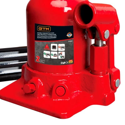 Домкрат GTM гідравлічний пляшковий 2т (150-370мм) двохштоковий (TF0202) Вінниця - фото 3