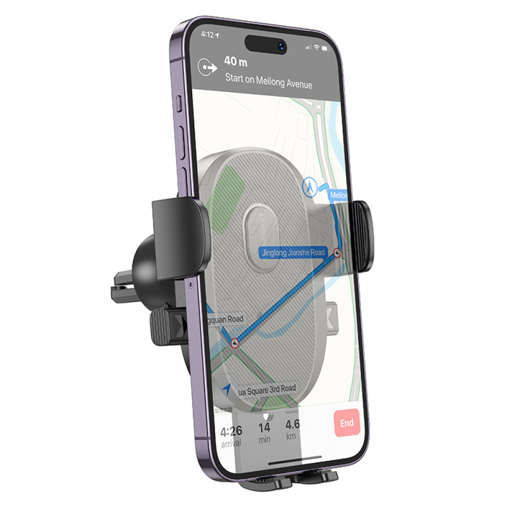 Автотримач для телефона BOROFONE BH92 Grand one-button car holder(air outlet) Black Ковель - фото 7
