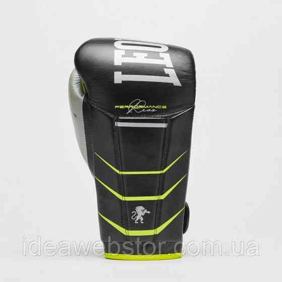 Боксерские перчатки Leone Revo Performance Fluo из натуральной кожи для тренировок Киев