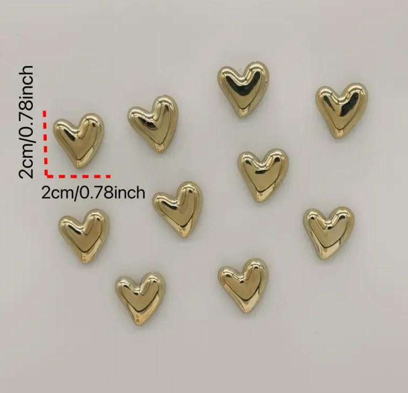 Набор из 5 магнитов на холодильник золотистого цвета в форме сердца Киев - изображение 3