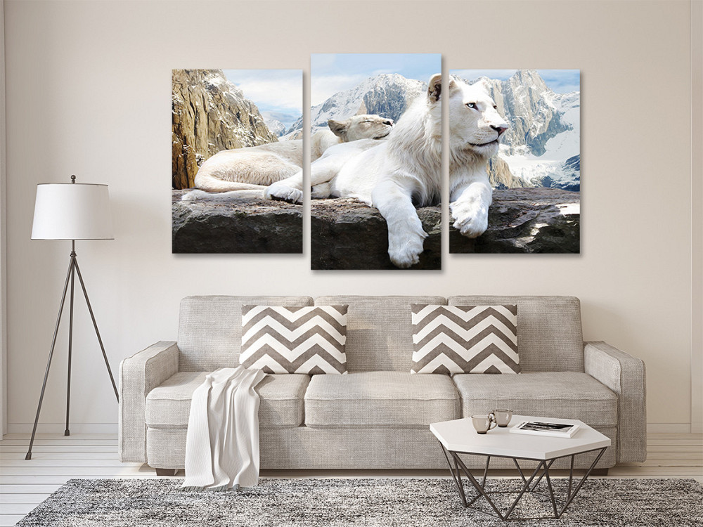 Модульна картина у вітальню/ спальню Білі Леви Art-567_3 100x150 см Київ - фото 2