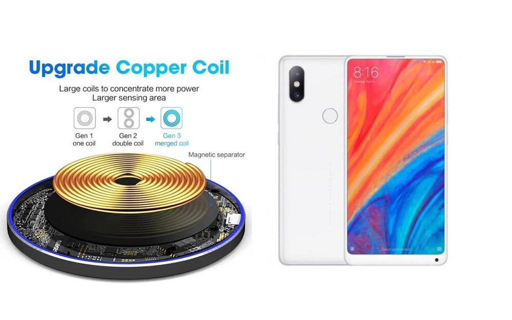 Беспроводное зарядное устройство Copper до 30W для Samsung Galaxy S21 5G, S21 FE, S21 Ultra, USB-C, LED Киев - изображение 2