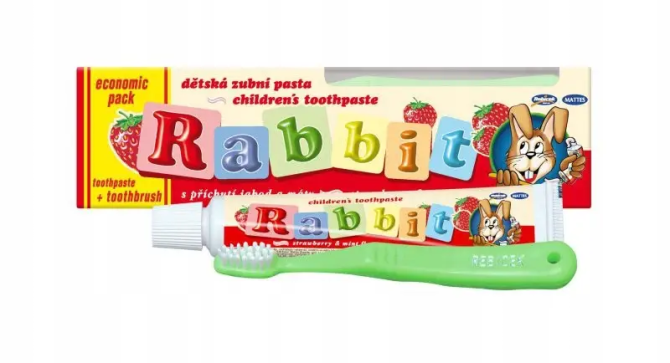 Дитяча Зубна Паста Mattes Rabbit Children+Щітка від 3-х років зі смаком полуниці, 45г Львів - фото 1