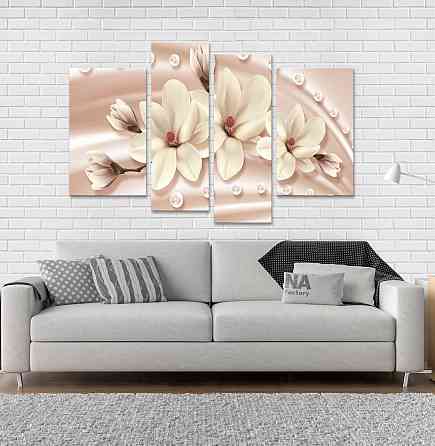 Модульная картина Цветы Абстракция Art-43_4 Киев