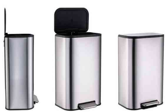 Прямоугольное мусорное ведро Mixxus Cubic-TC0105 с плавным закрытием, 5 литров, цвет нержавеющая сталь Харьков