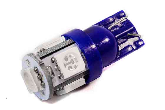 Світлодіодна лампа AllLight T10 5 діодів 5050 W2,1x9,5d 12 V BLUE Харків