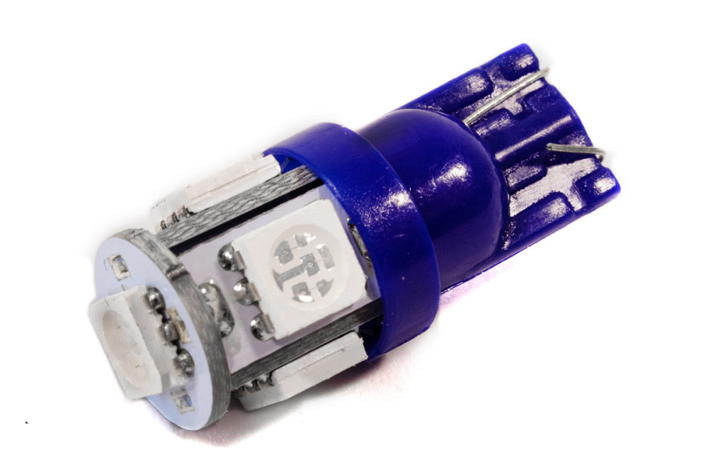 Светодиодная лампа AllLight T10 5 диодов 5050 W2,1x9,5d 12V BLUE Харьков - изображение 1