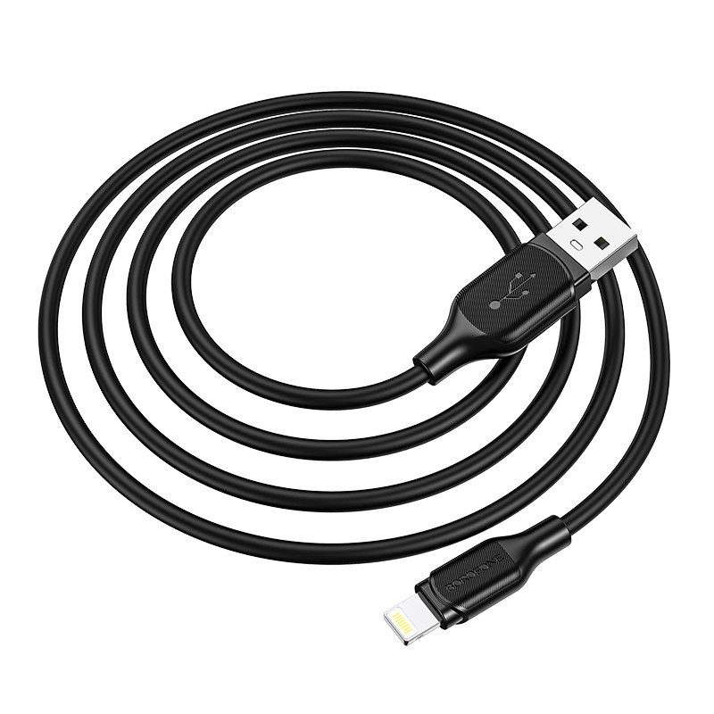 Кабель BOROFONE BX42 USB to iP 2.4A, 1m, silicone, TPE connectors, Black Одеса - фото 5