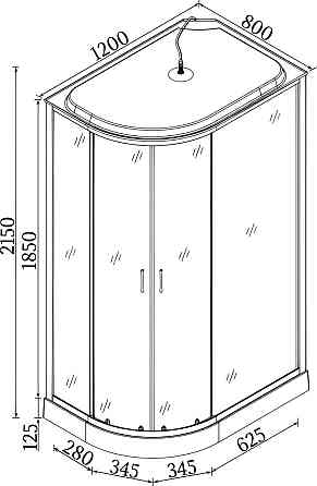 Душевой бокс ассиметричный правый REGA L120FFSR BRAVO (3уп.) (000029099) Киев
