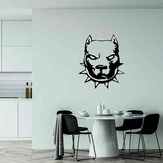 Декоративное настенное Панно «Питбуль», Декор на стену 90*76 см, Черный Киев