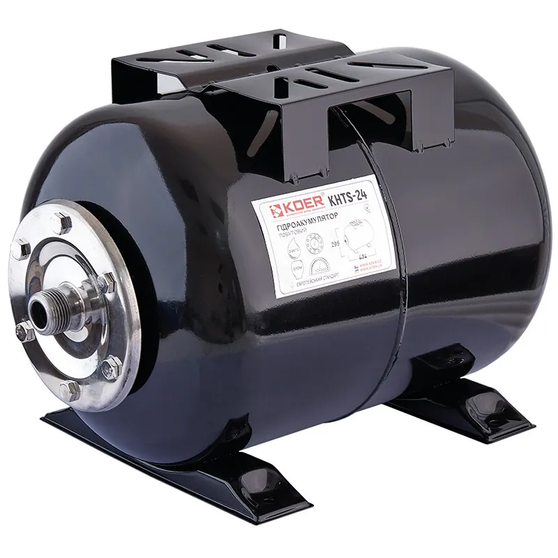 Гидроаккумулятор горизонтальный Koer KHTS-24 24л (корпус-сталь 1мм), фланец-нержавейка (KB0012) Киев - изображение 1