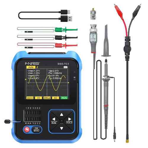 Осцилограф FNIRSI DSO-TC3 1кан 500кГц, генератор сигналів і тестер 3в1, портативний прилад Київ