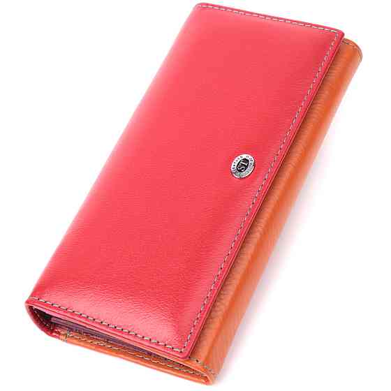 Великий гаманець для прекрасних жінок із натуральної шкіри ST Leather 22518 Різнокольоровий Київ