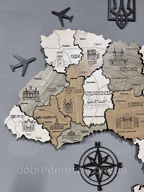 Багатошарова карта України 100х70 "Тополя" Вижниця - фото 6